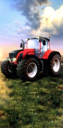 (S) TRACTEUR rouge 70x140 cm